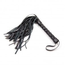 Flogger Patrón de Diamante y Mango de Metal 39 cm Negro