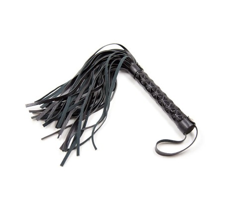Flogger Patrón de Diamante y Mango de Metal 39 cm Negro