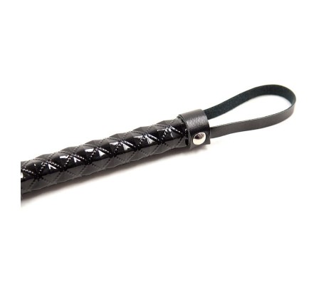 Flogger Patrón de Diamante y Mango de Metal 39 cm Negro