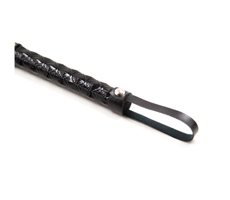 Flogger Patrón de Diamante y Mango de Metal 39 cm Negro