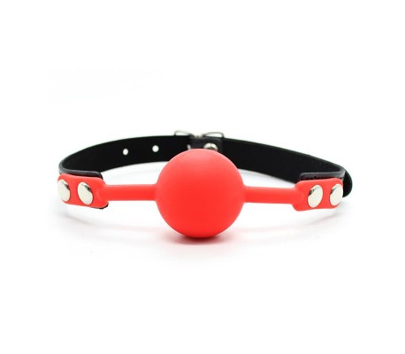 Mordaza de Bola Lisa de Silicona 4 cm Negro/Rojo