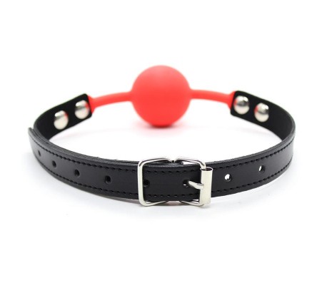 Mordaza de Bola Lisa de Silicona 4 cm Negro/Rojo