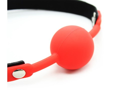 Mordaza de Bola Lisa de Silicona 4 cm Negro/Rojo