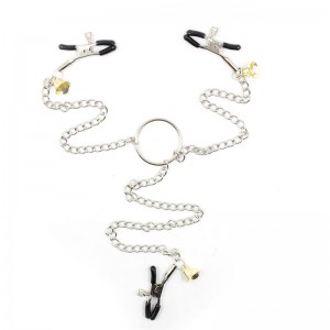 Pinzas para Pezones y Clitoris con Cadena Metal