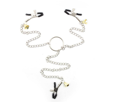 Pinzas para Pezones y Clitoris con Cadena Metal