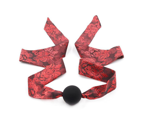 Mordaza de Bola Lisa Silicona Negro/Rojo