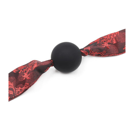 Mordaza de Bola Lisa Silicona Negro/Rojo