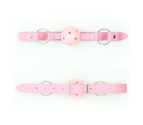 Mordaza Transpirable Ajustable Bola 4,5 cm Rosa