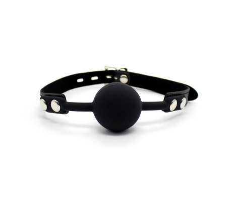 Mordaza de Bola de Silicona 4 cm con Candado Negro