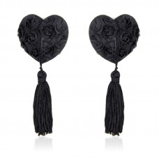 Pezoneras con Encaje y Patrón Floral Negro