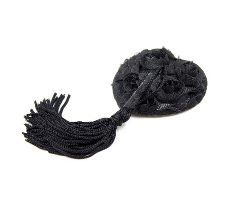 Pezoneras con Encaje y Patrón Floral Negro