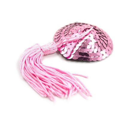 Pezoneras Autoadhesivas Forma de Corazón con Lentejuelas Rosa