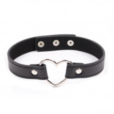 Collar con Aro en Forma de Corazón Ajustable 41,5 cm Negro
