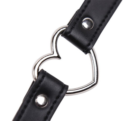 Collar con Aro en Forma de Corazón Ajustable 41,5 cm Negro