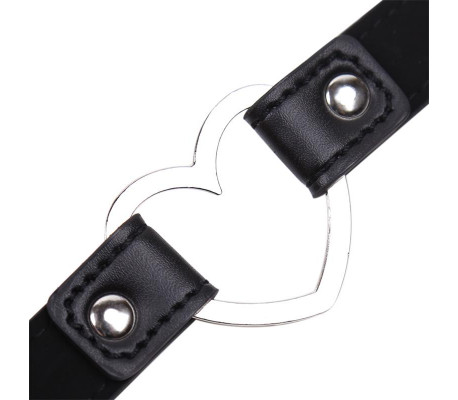 Collar con Aro en Forma de Corazón Ajustable 41,5 cm Negro