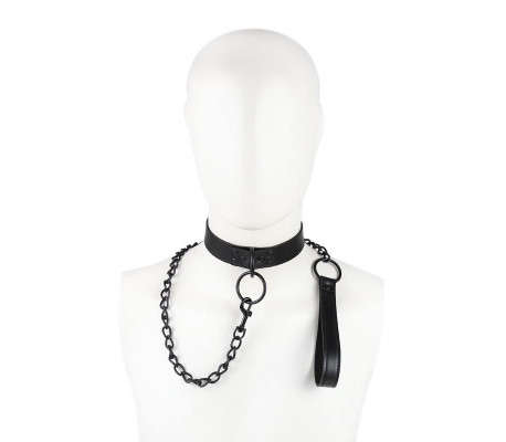Collar con Correa Negro