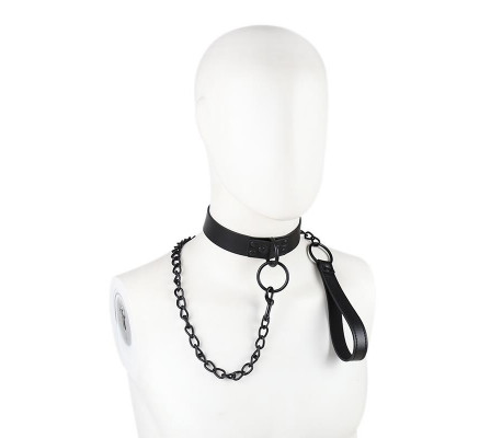 Collar con Correa Negro