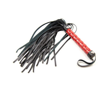 Flogger Patron de Diamante y Mango de Metal 39 cm Rojo