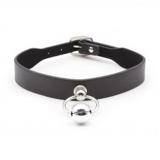 Collar con Aro y Cascabel Negro