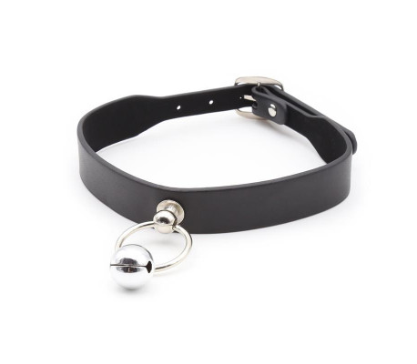 Collar con Aro y Cascabel Negro