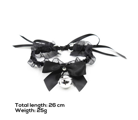 Collar con Lazo, Cascabel y Encaje