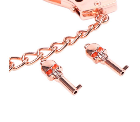 Esposas Oro Rosa con Llaves de Calavera