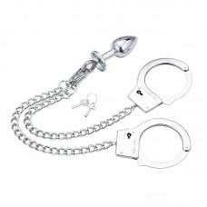 Esposas de Metal con Cadena y Plug Anal