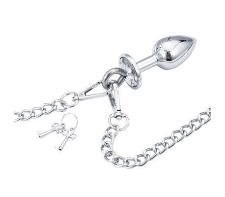 Esposas de Metal con Cadena y Plug Anal