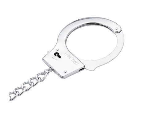 Esposas de Metal con Cadena y Plug Anal