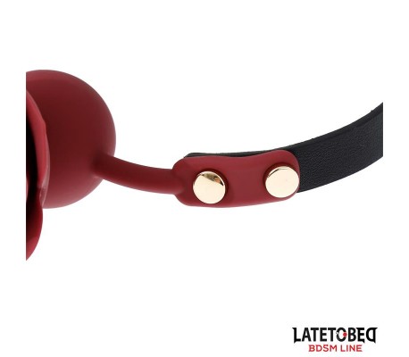 Mordaza Bola Silicona Transpitable Adorno Rosa Ajustable 47-56 cm