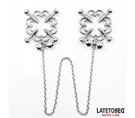 Pinzas de Metal para Pezones Cadena y Cascabeles