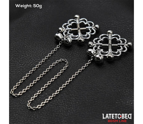 Pinzas de Metal para Pezones Cadena y Cascabeles