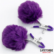 Pinzas para Pezones con Pelo Púrpura