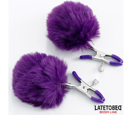 Pinzas para Pezones con Pelo Púrpura