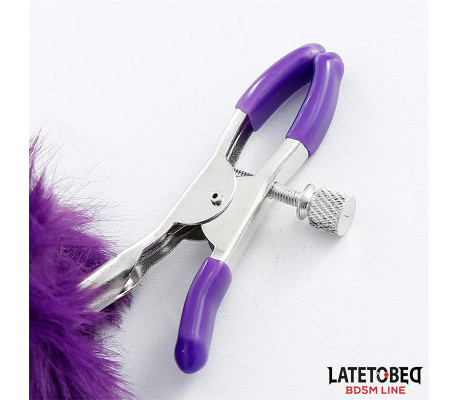 Pinzas para Pezones con Pelo Púrpura