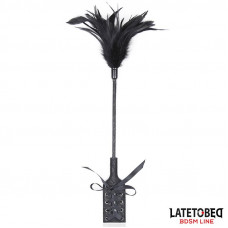 Multi Feathers Tickler and Lace Ribbon Paddle Comb