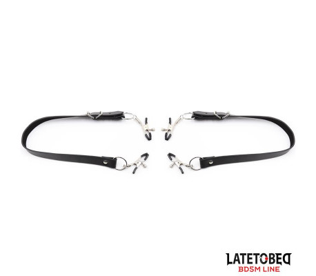 Correas de Bondage para Piernas con Pinzas para Clítoris