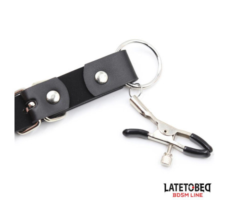 Correas de Bondage para Piernas con Pinzas para Clítoris