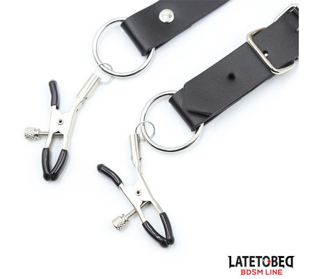 Correas de Bondage para Piernas con Pinzas para Clítoris