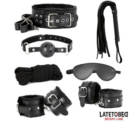 Set de 7 Piezas de Bondage Negro