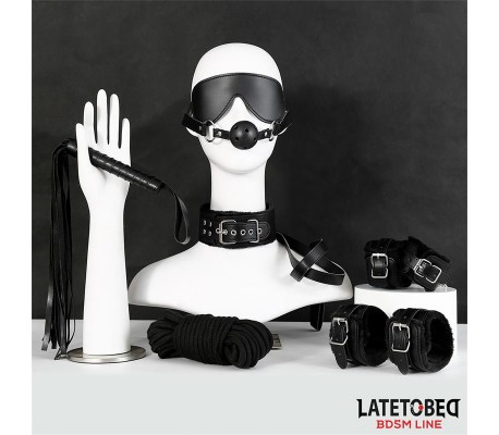Set de 7 Piezas de Bondage Negro