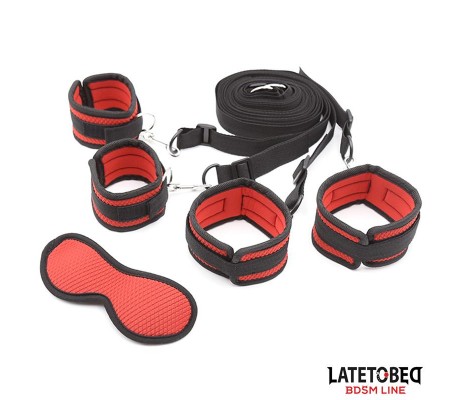 Restricciones para la Cama con Antifaz Esposas Ajustables y Desmontables