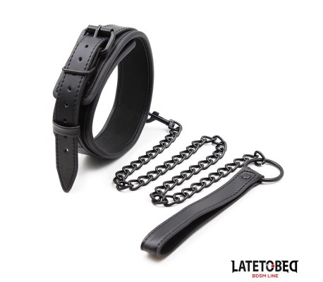 Collar y Correa Neopreno Negro