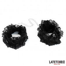 Esposas para Pies de Encaje Elástico Negro