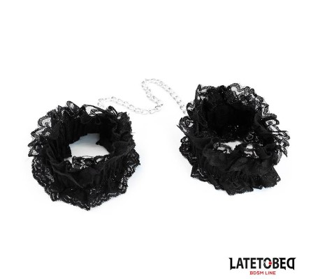 Esposas para Pies de Encaje Elástico Negro