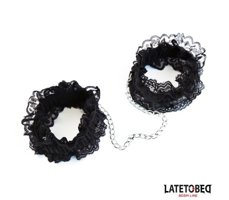 Esposas para Pies de Encaje Elástico Negro