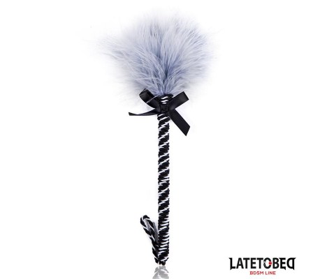 Plumero con Lazo Gris y Negro 25cm