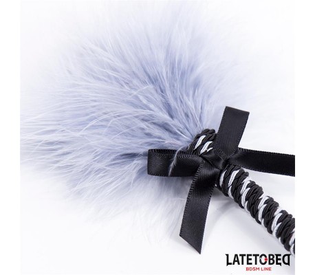 Plumero con Lazo Gris y Negro 25cm