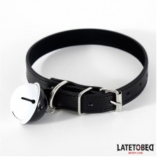 Collar con Cascabel Ajustable Negro