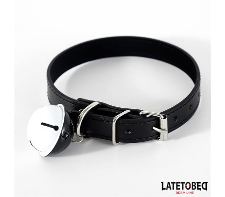Collar con Cascabel Ajustable Negro